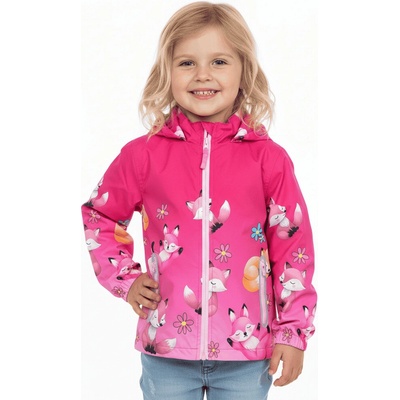 Dívčí šusťáková přechodová bunda Liška růžová – Zboží Mobilmania