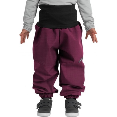 Unuo Batolecí softshellové kalhoty s beránkem Light Vínová Žíhaná