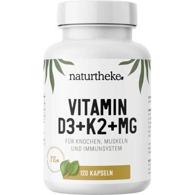 Naturtheke GmbH Vitamin D3 + K2 + MG - 120 капсули