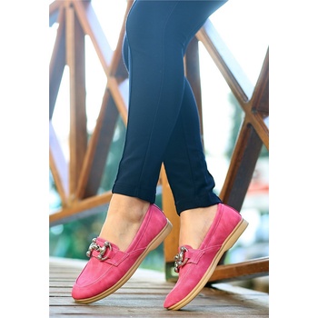 Erbil Shoes Дамски балерини с метален детайл - Розови #366688 (366688_Циклама)