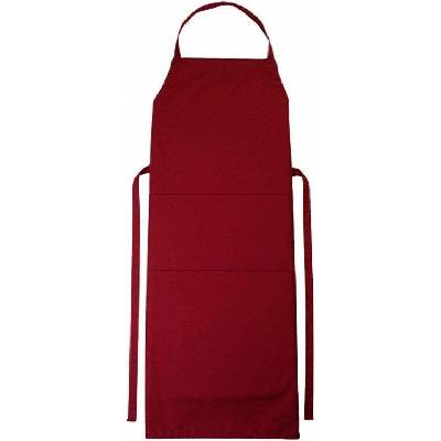 CG Workwear Zástěra Verona s laclem a kapsou 90 x 75 cm třešňová 90 x 75 cm CGW1146