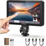 NEEWER F700 7 Camera Field Monitor, 2000nit HD 1920 x 1080 IPS Touchscreen with 3D LUT, 4K HDMI Loop In/Out with Peak Focus DSLR Video Assist HDR Waveform, Cold Shoe Mount, 5200mAh Battery and Cable