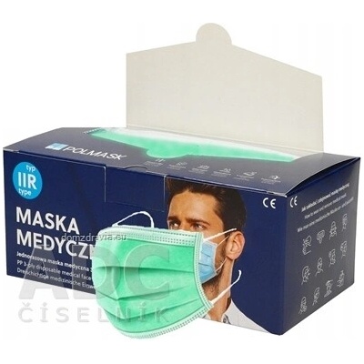 Polmask Rúško jednorazové biele s gumičkami 50 ks