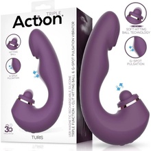 Action Turis Triple Function Clit Hitting Ball with G Spot Pulsation & Vibration Purple