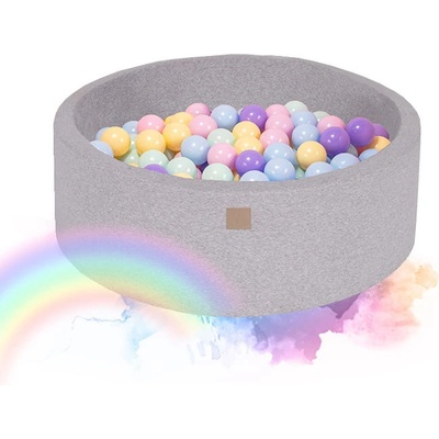 MeowBaby Suchý bazén Rainbow 90x40cm + 250 loptiček