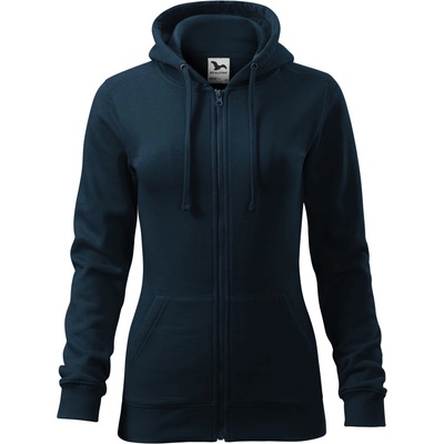 MALFINI Malfini trendy zipper 411 / Дамско яке кенгуру с цип по цялата дължина и качулка - тъмносиньо m (4110214)