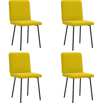 vidaXL Трапезни столове, 4 бр, жълти, кадифе (3315240)