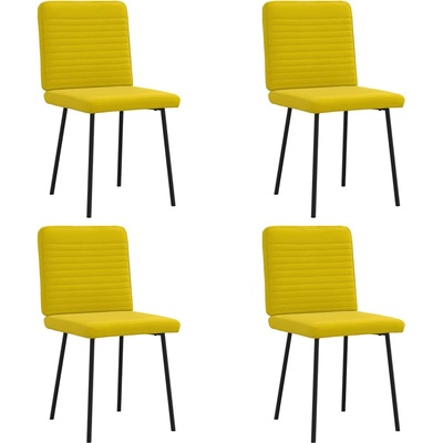 vidaXL Трапезни столове, 4 бр, жълти, кадифе (3315240)