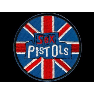 Nášivka SEX PISTOLS flag round vyšívaná zažehlovací