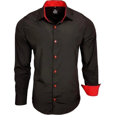 Rusty Neal košile pánská dlouhý rukáv slim fit černá R-44