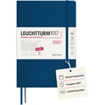 Leuchtturm1917 Weekly Planner 2027 Medium (A5) - English, Indigo, 210 x 145 mm, January-December (12 months), weekly overview with hourly grid 7: 00-22: 00 per column, hardcover, 80 g/m2 paper - 400318 (400318)