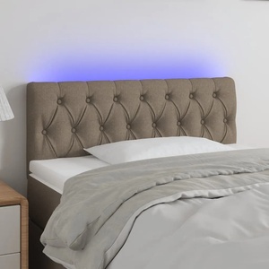 vidaXL LED горна табла за легло, таупе, 90x7x78/88 см, плат (3121934)