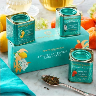 FORTNUM & MASON dárková kolekce ochucených zelených čajů 3 x 25 g