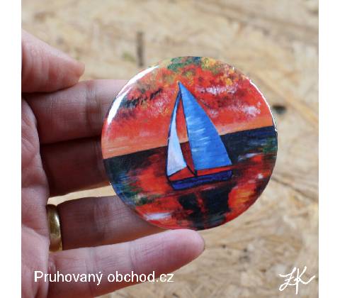 Ohnivé moře - button neboli placka