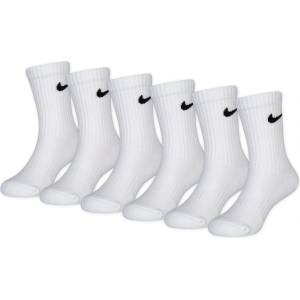 Nike Детски чорапи Nike 6Pk Dri-Fit Crew Sock Childs - White