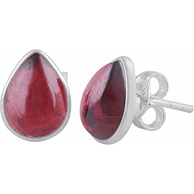 Nefertitis Stříbrné náušnice pecky s granátem NF62815 11 mm, 2 g