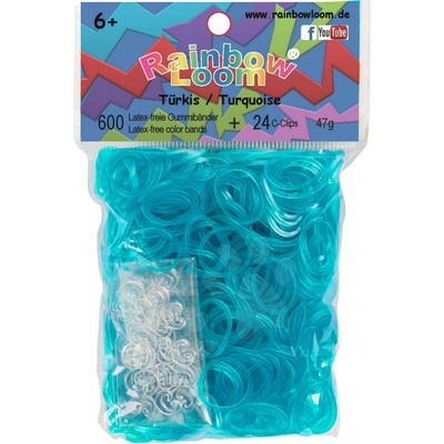 RAINBOW LOOM Original gumičky 600 kusov tyrkysové