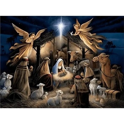 Norimpex - Puzzle Diamant painting: Holy Night in Bethlehem 30x40cm - 1 - 39 piese