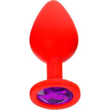 X Fun Силиконов Butt Plug с бижутерия "X FUN REDED DARK PURPLE" 8 см. Размер - M