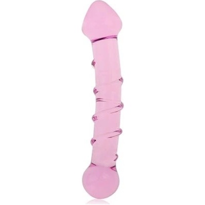 Lovetoy Dildo GLASS ROMANCE 7" růžové