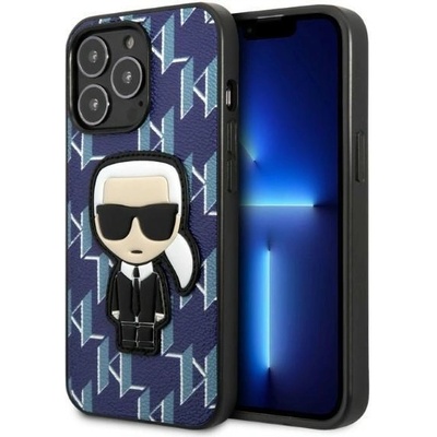 KARL LAGERFELD Кейс Karl Lagerfeld KLHCP13LPMNIKBL за iPhone 13 Pro / 13 6.1", твърд, син / син, Monogram Ikonik Patch (KF001343-0)
