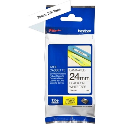Brother Ламинирана термо-транферна лента Brother TZe-251, 24мм, 8м, бяла