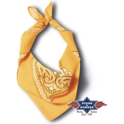 Stars and Stripes bavlněný šátek bandana žlutá 05
