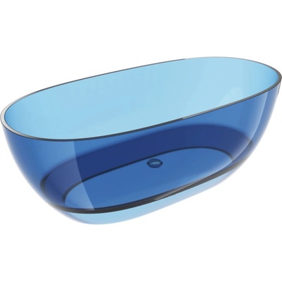 Mexen Pure дънковa свободно стояща прозрачна вана 170 x 80 см, хромиран изпускател - 58071708007 (58071708007)