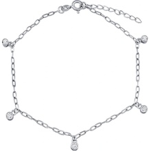 SILVEGO Strieborná retiazka na nohu samantha s brilliance zirconia ZT1A36751A
