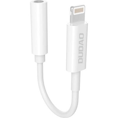 Dudao L16 adaptér Lightning / 3.5mm mini jack M/F 10cm, biely