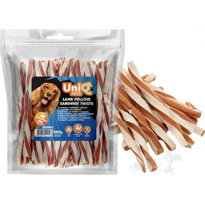 UNIQ Pets Kroucený sendvič s kuřecím masem a treskou 500 g měkké