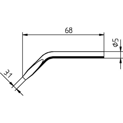 Ersa 0032JD spájkovací hrot dlátová forma, zahnutá Veľkosť hrotov 3.10 mm Obsah 1 ks
