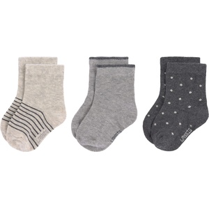 Lassig Бебешки чорапи Lassig - Cosy Leg Wear, 3 броя, 23-26 cm, Grey (4042183407258)