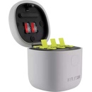 Telesin 3 Slots Battery Charger Storage Box TF Card Reader Case for GoPro Hero 9 / Hero 10 GP-BTR-904-GY