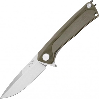 ANV Knives Nůž ANV Z100 BB Stonewash hladké ostří, G10 olivová, Liner Lock