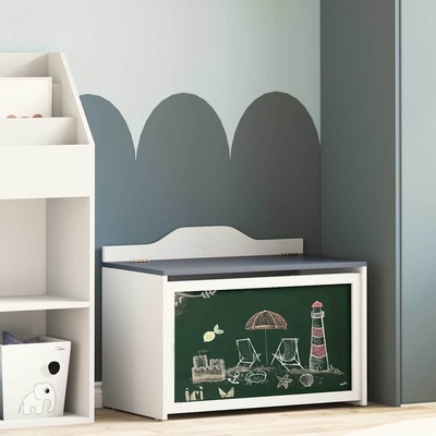 vidaXL Креативно съхранение за деца ROROS Сив и бял 73 x 40 x 55 см (42003029)