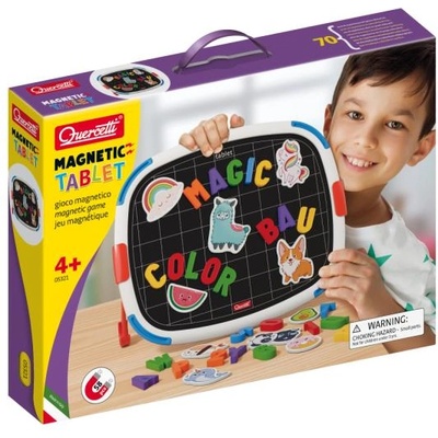 Quercetti Двустранна магнитна дъска с букви - 58 бр. магнити