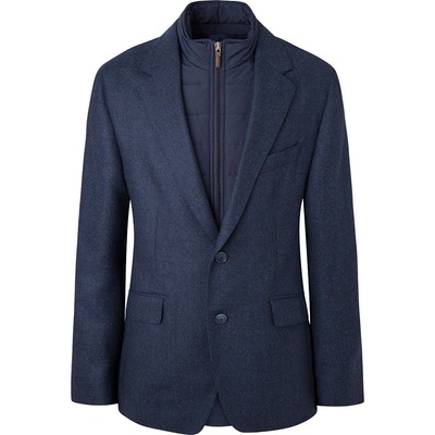 HACKETT Сако Hackett Buttoned Seye Textured Bib Blazer - Blue