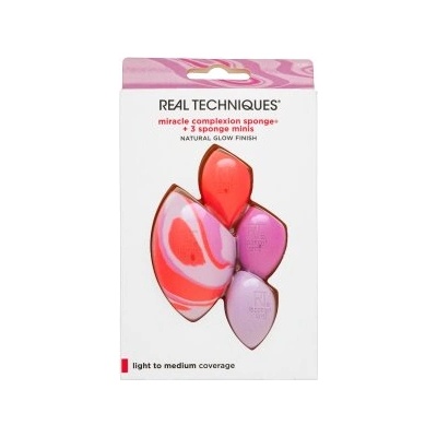 Real Techniques Berry Pop Miracle Complexion Sponge + 3 Sponge Minis гъбичка за фон дьо тен