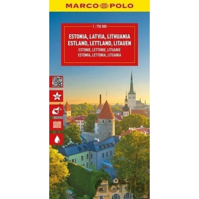 Estonsko, Lotyšsko, Litva 1:750 000 / automapa - Marco Polo