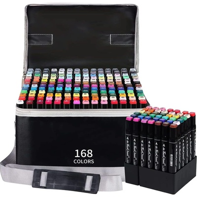 Pepita двустранен комплект флумастери с алкохол и чанта 168бр (HH0055-168)