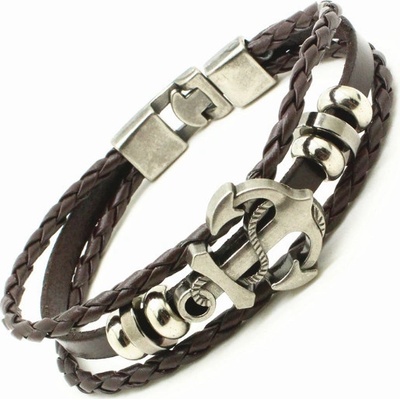 Amparo Miranda kožený s kotvou KNTH28 tmavě hnědý