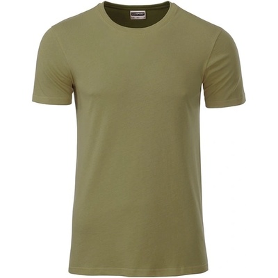 James & Nicholson Klasické tričko z biobavlny 8008 khaki
