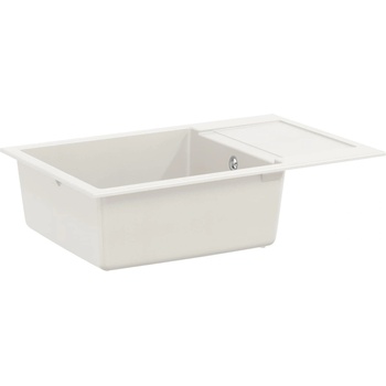 vidaXL Мивка Бяло 780 x 500 мм 80% Кварц и 20% Смола (42028403)