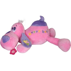Амек Тойс Плюшена играчка Амек Тойс - Легнало куче, розово, 53 cm (040247-4) - baby