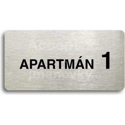 ACCEPT Piktogram APARTMÁN 1 II - stříbrná tabulka - černý tisk bez rámečku