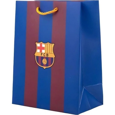 Dárková papírová taška FC Barcelona, modro-vínové pruhy, 30×40 cm