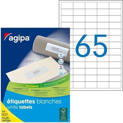 Agipa etikety univerzální 38x21,2mm, A4, 500 archů