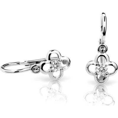 Cutie Jewellery detské náušnice z bieleho zlata C1944-10-X-2 biela