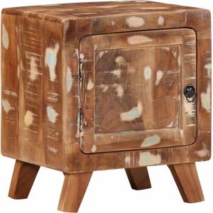 vidaXL Нощно шкафче 40x32x46 cm Масивна дървесина Възстановена (4104509)